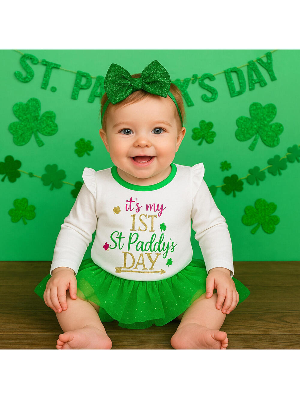 Koala Kids Girls 2Pc Tutu "It's My 1st St. Paddy's Day" Infant Baby 0-3 Months